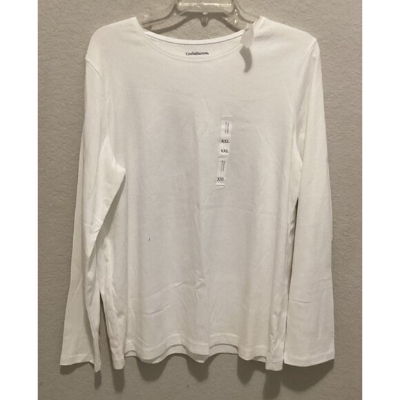 Croft&Barrow Womens White Long Sleeve Shirt XXL Classic Fit - Picture 1 of 4